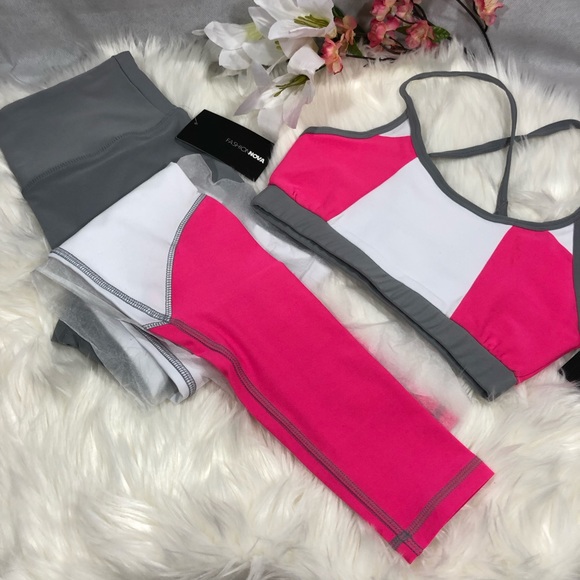 🆕SALE🎉Neon Pink & Gray activewear - Picture 6 of 8
